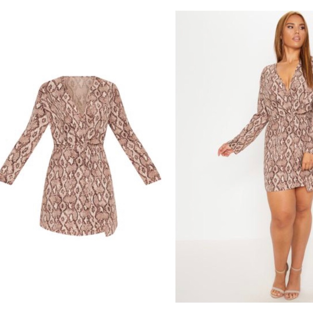 PLT Plus Snake Wrap Dress